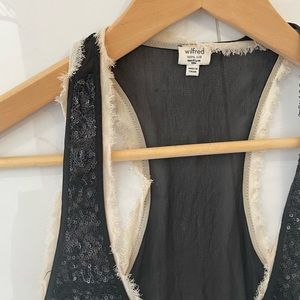 Wilfred silk and sequin top